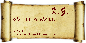 Kürti Zenóbia névjegykártya